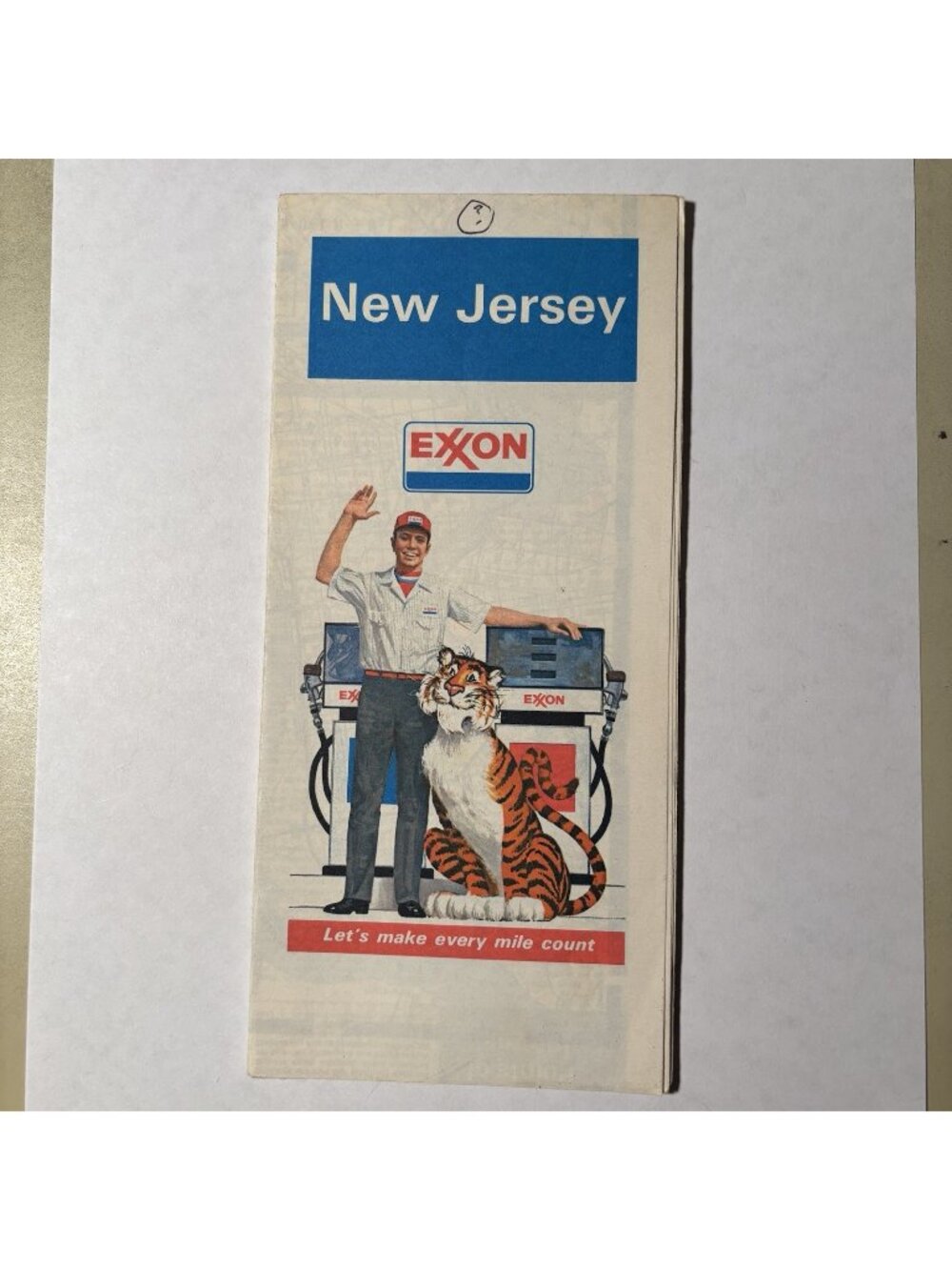 Vintage Exxon Oil Gas New Jersey State US Travel Tourism Road Map 1981